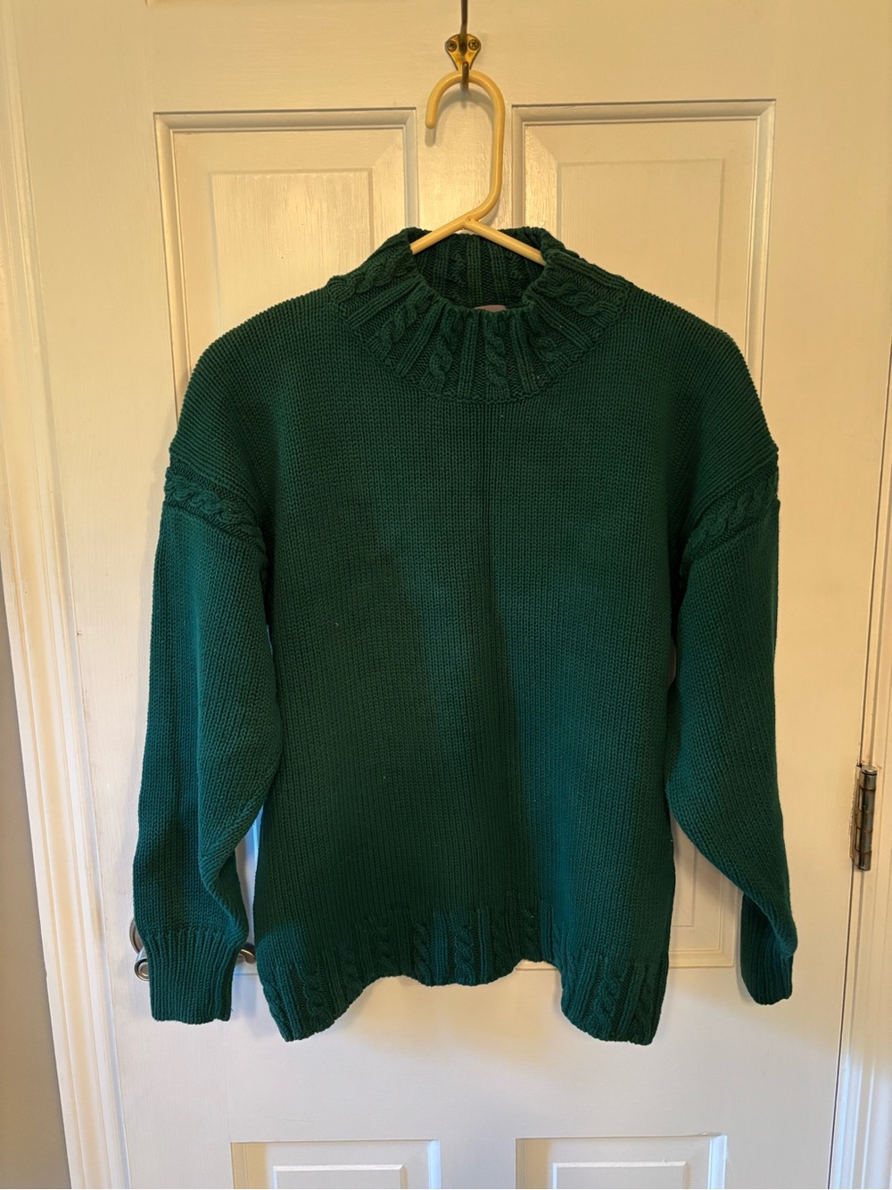 GAP Forest Green Cable Trim Sweater